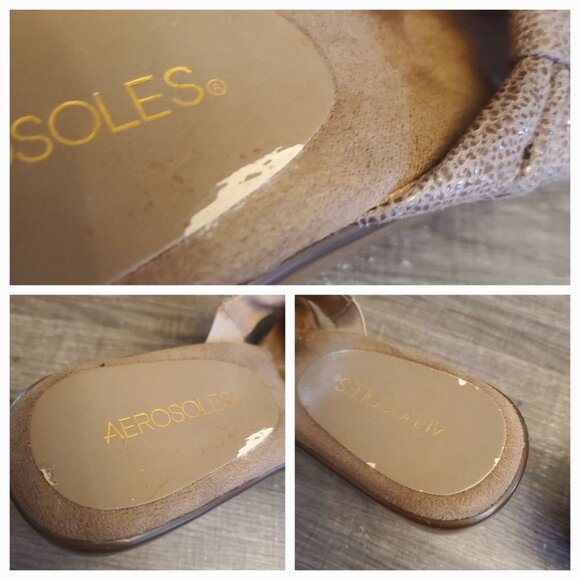 Aerosoles On Deck Wedge Slide Sandals Womens Size 9 Brown - Picture 11 of 12